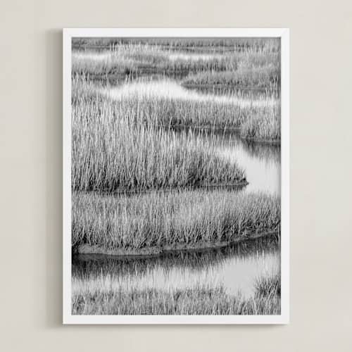 This is a black & white art with standard by Elizabeth Pyle called marshlands 1