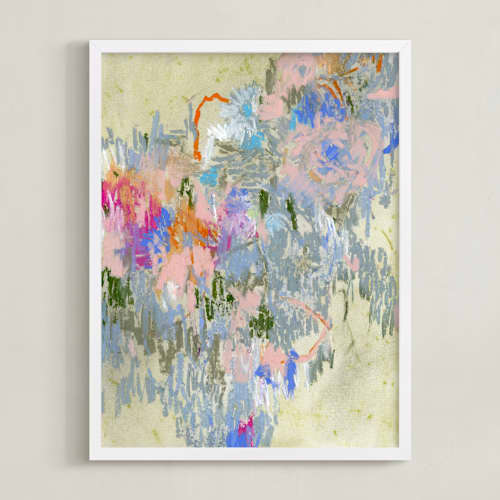 This is a slate blue art with standard by Sonal Nathwani called pastel garden