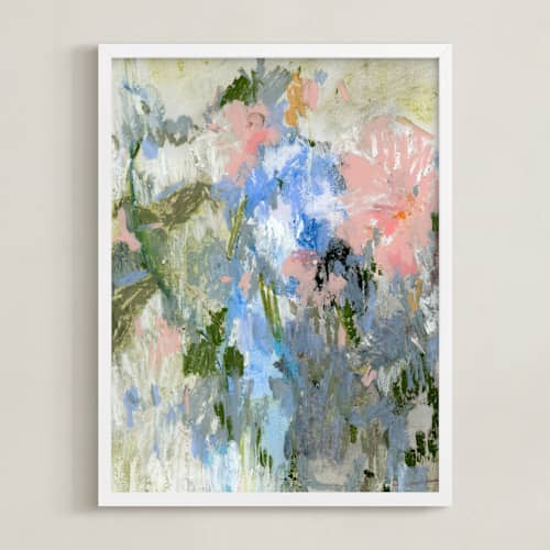 This is a slate blue art with standard by Sonal Nathwani called pastel garden 2