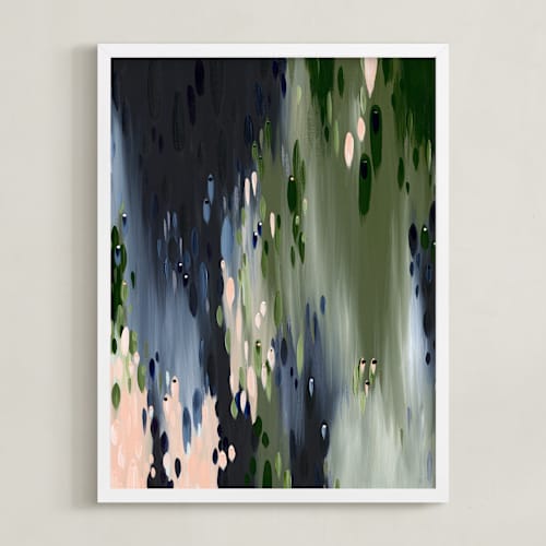 This is a moss green art with standard by Melissa Stone Mangham called reeves rain