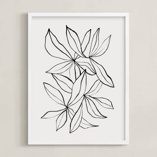 This is a linen art with standard by Cass Loh called tranquil leaves