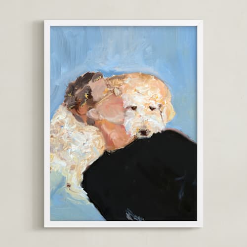 This is a blue art with standard by Mary Ketch called recharge