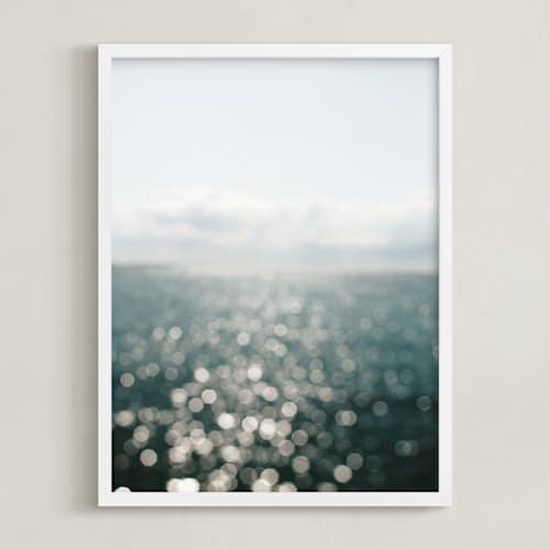 This is a blue gray art with standard by ALICIA BOCK called pamlico sparkle