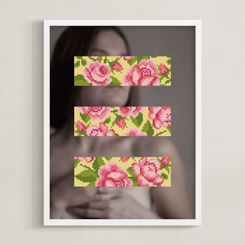 This is a gray and pink art with standard by Maria WhalesWay called abstract female portrait 2