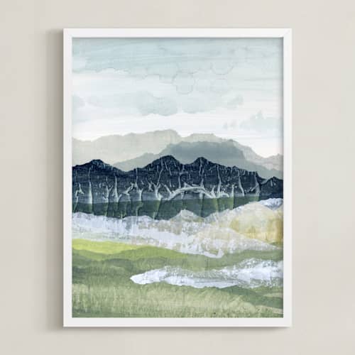 This is a deep blue art with standard by Lara Eckerman called sapphire ridge 1