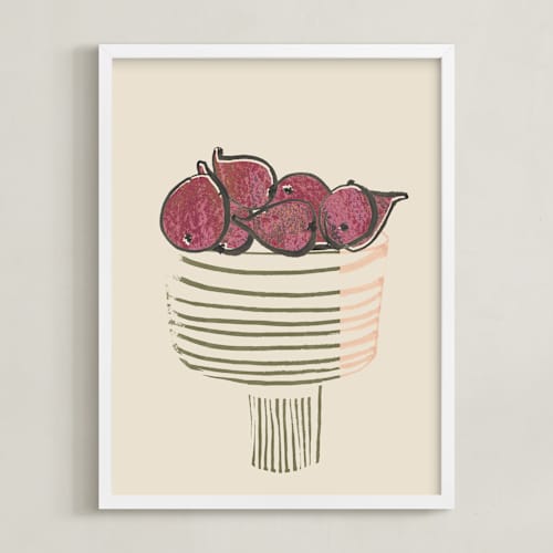 This is a ripen figs burgundy art with standard by Bethania Lima called bowl of figs