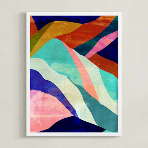 This is a rainbow blue art with standard by Mojca Dolinar called mountain landscape ii