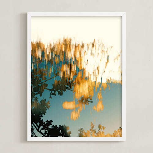 This is a weathered teal art with standard by Candice Estep called fleeting foliage