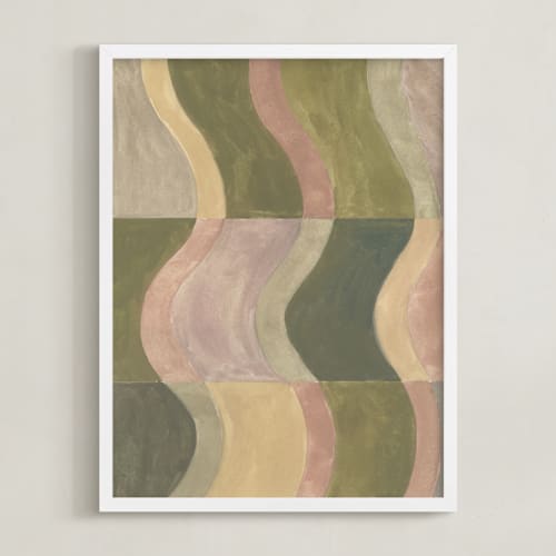 This is a moss green art with standard by Lucrecia Caporale called abstract geometry ii