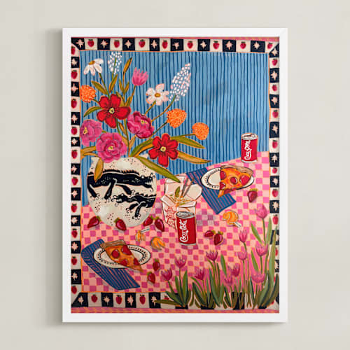 This is a pink art with standard by Mariah Rupp called i'm not cooking tonight