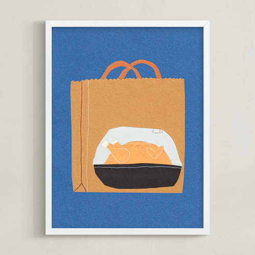 This is a navy blue art with standard by Elliot Stokes called rotisserie chicken