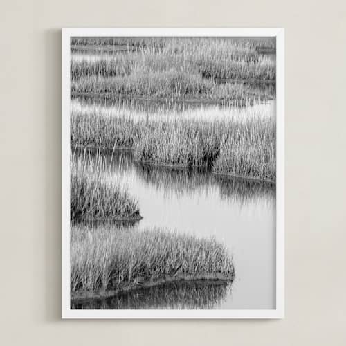 This is a black & white art with standard by Elizabeth Pyle called marshlands 2