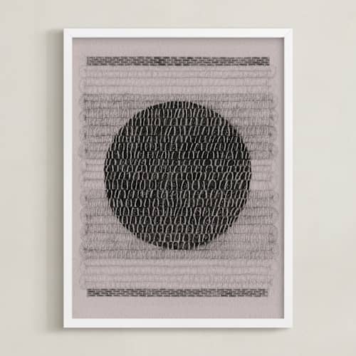 This is a gray wool art with standard by Janie Allen called woolen weaving 2