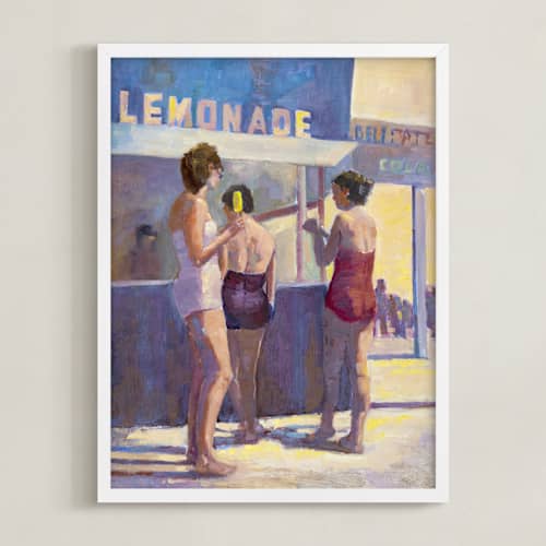 This is a dusty violet art with standard by Marie Stone called lemonade stand