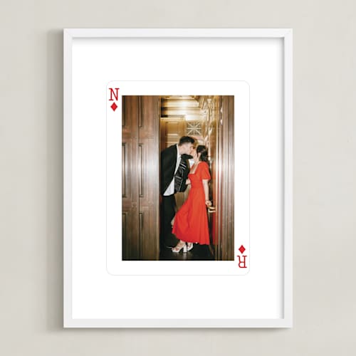 This is a white photo art with standard by Minted called framed photo: ace of diamonds