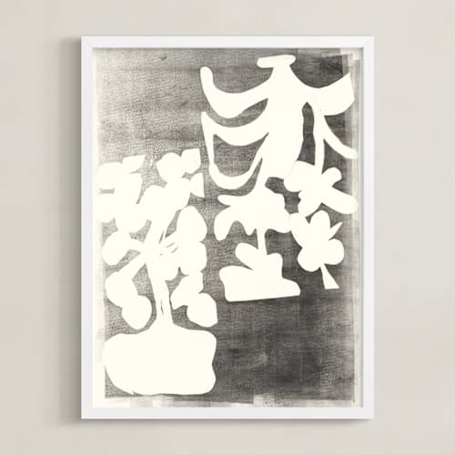 This is a black and white art with standard by Angela Simeone called modern floral series #2