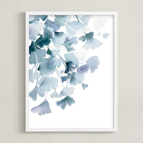 This is a mute indigo art with standard by Yao Cheng Design called blue ginkgo