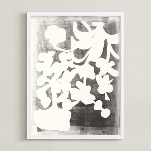 This is a black and white art with standard by Angela Simeone called modern floral series 1