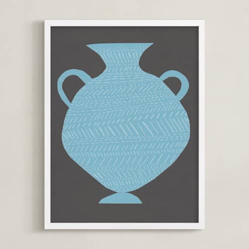 This is a silver sky blue art with standard by Elliot Stokes called amphora (blue)