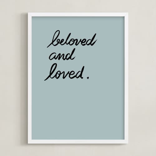 This is a verdigris art with standard by Maja Cunningham called beloved