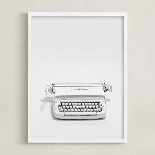 This is a white on white art with standard by Cristiane called the typewriter