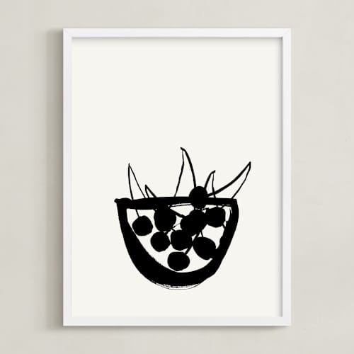 This is a black and off-white art with standard by Sonya Percival called life is a bowl of cherries