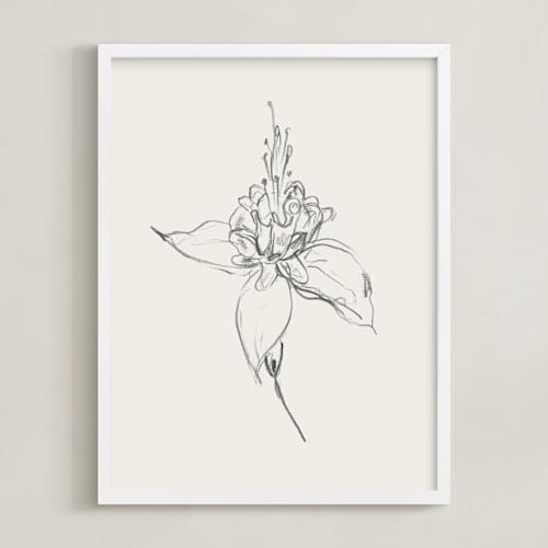 This is a off white / black art with standard by Miranda Mol called fuchsia 1 of 2 diptych