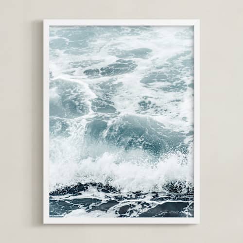 This is a ocean blue art with standard by Kamala Nahas called storm swell 2