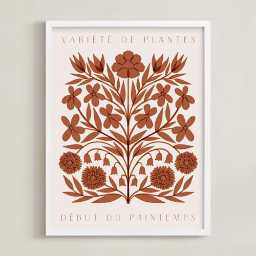 This is a rust art with standard by Katharine Watson called les plantes i