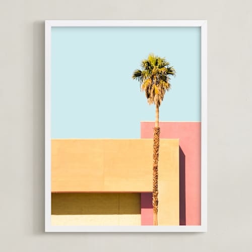 This is a palm springs blue art with standard by Lisa Sundin called palm springs - a color study ii