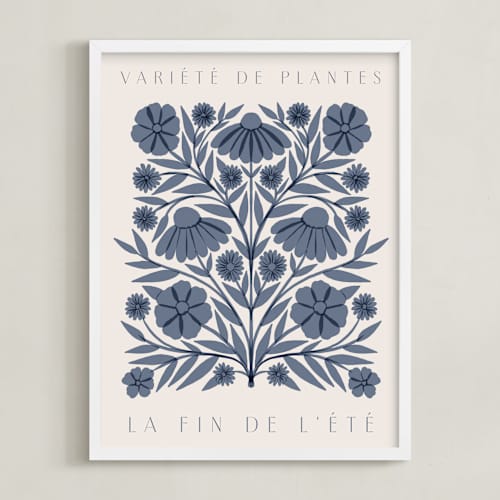 This is a sky blue art with standard by Katharine Watson called les plantes ii