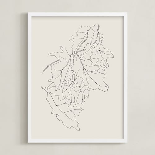 This is a newsprint art with standard by Lorent and Leif called oak leaf study