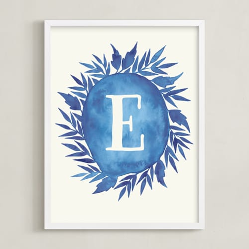 This is a ocean personalized art for kids with standard by Katharine Watson called watercolor initials