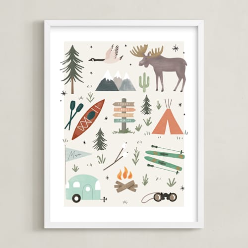 This is a sky personalized art for kids with standard by Hannah Williams called camper