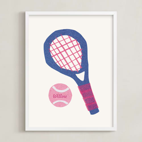 This is a cobalt personalized art for kids with standard by Carrie Moradi called electric sports 1