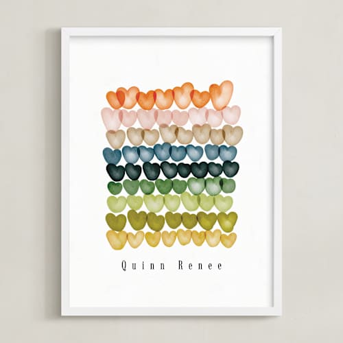 This is a peach personalized art for kids with standard by Britt Mills called my heart is full
