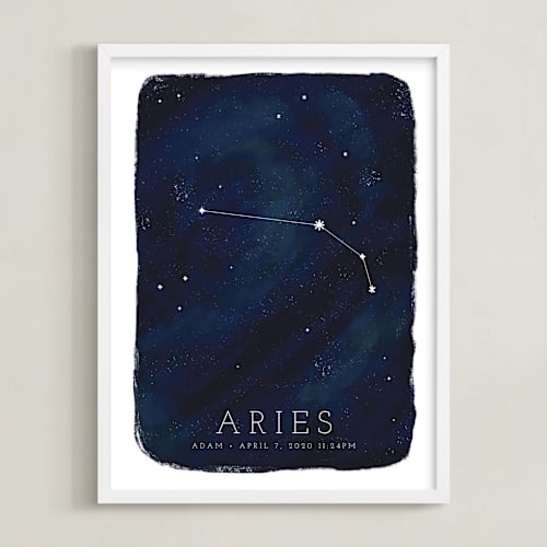 This is a galaxy personalized art for kids with standard by Ashley Presutti Beasley called zodiac constellation aries