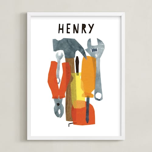 This is a steel personalized art for kids with standard by Mia Posada called tools collage