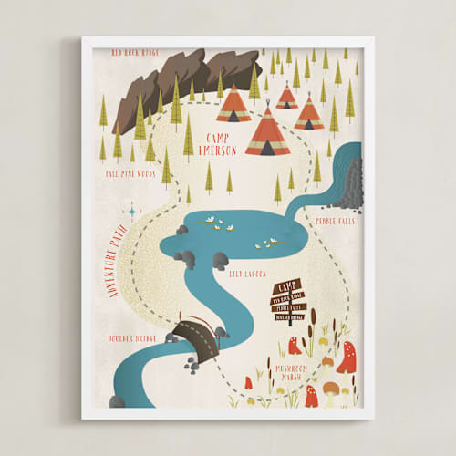 This is a crimson personalized art for kids with standard by Grace Kreinbrink called adventure map