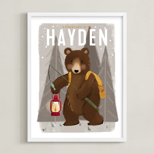 This is a clay personalized art for kids with standard by Rebecca Durflinger called adventure bear