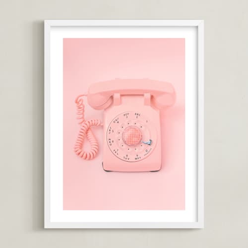 This is a strawberry shortcake pink kids wall art with standard by Alicia Abla called 0 is for operator.