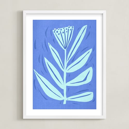 This is a blueberry kids wall art with standard by Brandie Stonge called tall flower
