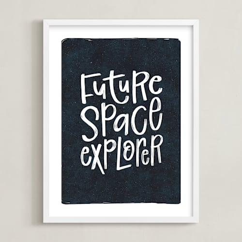 This is a space kids wall art with standard by Amy Payne called future space explorer