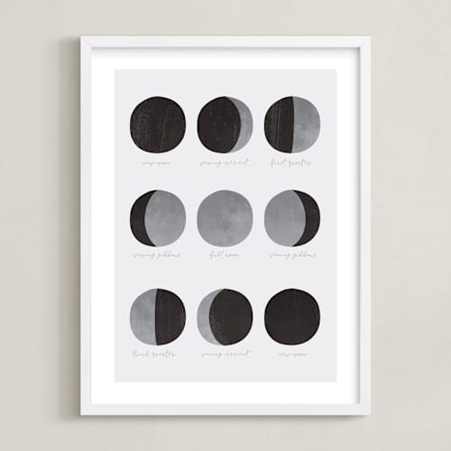 This is a moon rock kids wall art with standard by Dawn Jasper called the lunar cycle
