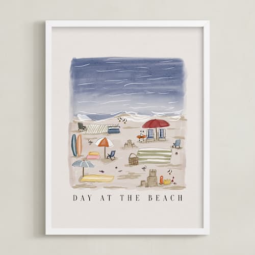 This is a sand kids wall art with standard by Britt Mills called day at the beach