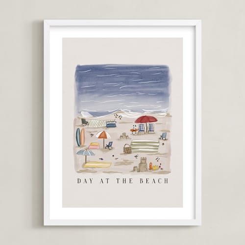 This is a sand kids wall art with standard by Britt Mills called day at the beach
