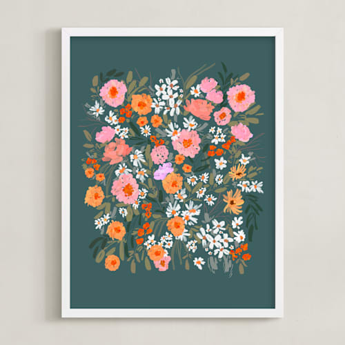 This is a garden green kids wall art with standard by Britt Mills called picking wildflowers