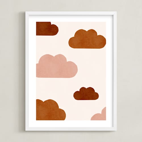 This is a cinnamon kids wall art with standard by Iveta Angelova called paper clouds