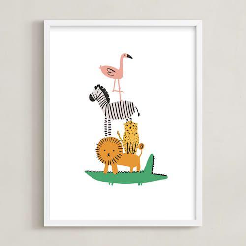 This is a jungle kids wall art with standard by Hudson meet Rose called safari stack