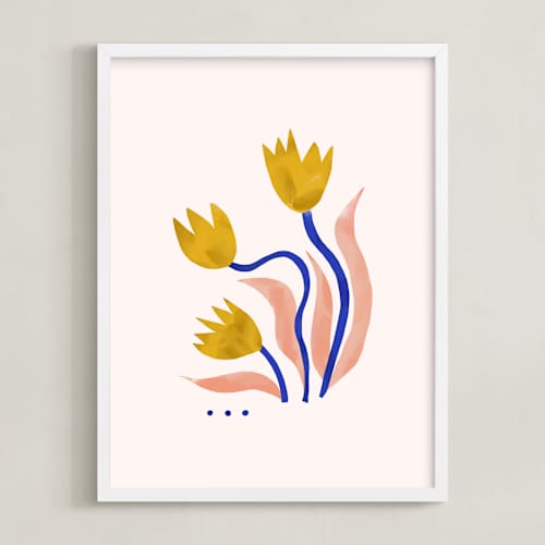 This is a peony kids wall art with standard by Kayla King called a flower for you, a flower for me iii